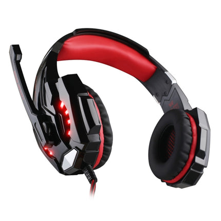 KOTION EACH G9000 3.5mm Game Gaming Headphone Headset Earphone Headband with Microphone LED Light (Black Red)-garmade.com