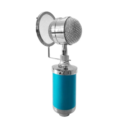 3000 Home KTV Mic Condenser Sound Recording Microphone with Shock Mount & Pop Filter for PC & Laptop, 3.5mm Earphone Port, Cable Length: 2.5m(Blue)-garmade.com