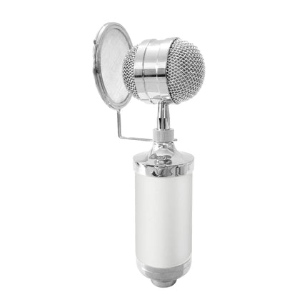 3000 Home KTV Mic Condenser Sound Recording Microphone with Shock Mount & Pop Filter for PC & Laptop, 3.5mm Earphone Port, Cable Length: 2.5m(White)-garmade.com