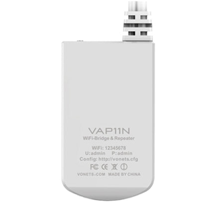VONETS VAP11N Mini WiFi 300Mbps Repeater WiFi Bridge, Best Partner of IP Device / IP Camera / IP Printer / XBOX / PS3 / IPTV / Skybox(White)-garmade.com