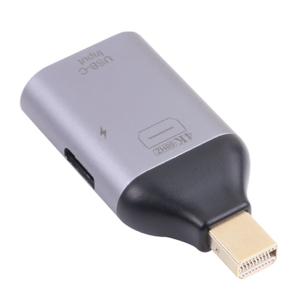 2 in 1 4K 60Hz Mini DP Male to USB-C / Type-C Charging + USB-C / Type-C Female Adapter-garmade.com