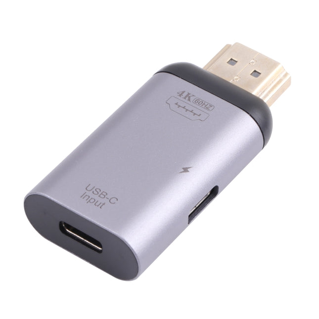 2 in 1 4K 60Hz HDMI Male to USB-C / Type-C Charging + USB-C / Type-C Female Adapter-garmade.com