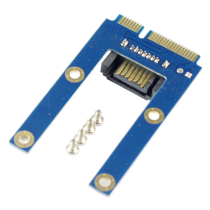 Mini PCI-E mSATA SSD to SATA 7 Pin MPCIe Extension Adapter Card (Blue)-garmade.com