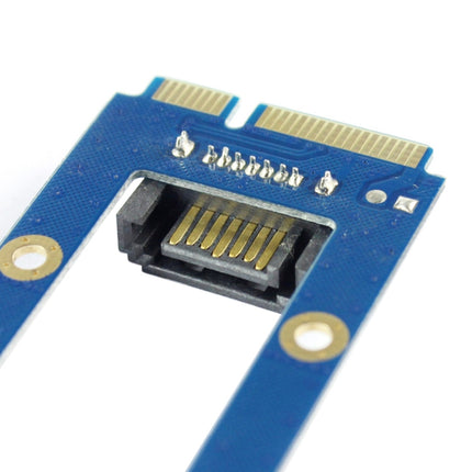 Mini PCI-E mSATA SSD to SATA 7 Pin MPCIe Extension Adapter Card (Blue)-garmade.com