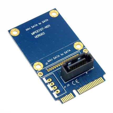MINI SATA to 7 Pin SATA Mini PCI-E HDD Hard Disk Drive Expansion Adapter Card (Blue)-garmade.com