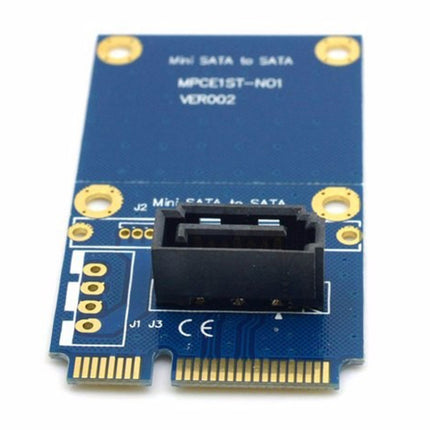 MINI SATA to 7 Pin SATA Mini PCI-E HDD Hard Disk Drive Expansion Adapter Card (Blue)-garmade.com