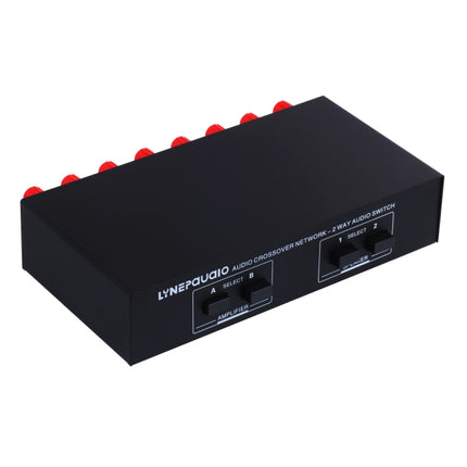 B822 Passive Speaker Switch 2 Channel Power Amplifier Audio Switch Loudspeaker, 2 Input and 2 Output (Black)-garmade.com