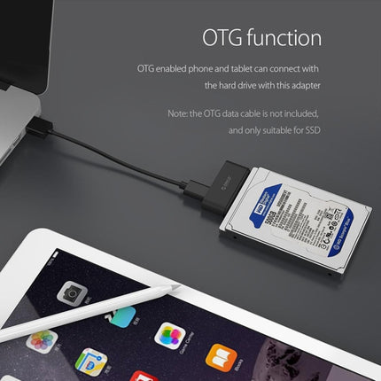 ORICO 20UTS-U3 USB 3.0 to SATA Hard Drive Adapter Cable Converter for 2.5 inch HDD / SSD, Support OTG Function(Black)-garmade.com