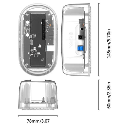 ORICO 6139U3 2.5 / 3.5 inch Transparent SATA to USB 3.0 Hard Drive Dock Station(Transparent)-garmade.com