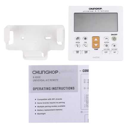 CHUNGHOP K-650E Universal LCD Air-Conditioner Remote Controller with Bracket-garmade.com