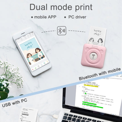 Peripage A6 Portable Inkless Pocket Thermal Bluetooth Printer(Pink)-garmade.com