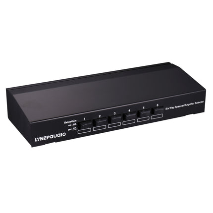 LINEPAUDIO B898 Six-way Stereo Loudspeaker / Amplifier Comparator Bidirectional Selective Switch Switcher (Black)-garmade.com
