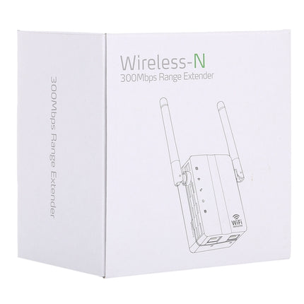 300Mbps Wireless-N Range Extender WiFi Repeater Signal Booster Network Router with 2 External Antenna, EU Plug(Black)-garmade.com