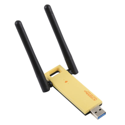 AC1200Mbps 2.4GHz & 5GHz Dual Band USB 3.0 WiFi Adapter External Network Card with 2 External Antenna(Yellow)-garmade.com