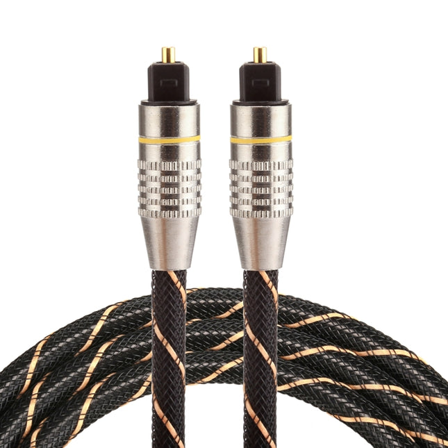 1m OD6.0mm Gold Plated Metal Head Woven Net Line Toslink Male to Male Digital Optical Audio Cable-garmade.com