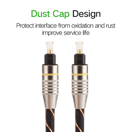1m OD6.0mm Gold Plated Metal Head Woven Net Line Toslink Male to Male Digital Optical Audio Cable-garmade.com