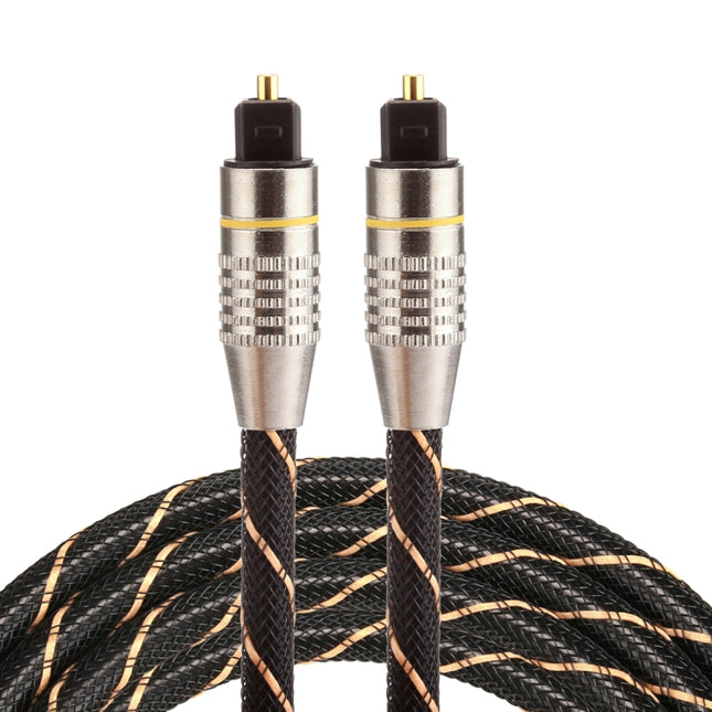 1.5m OD6.0mm Gold Plated Metal Head Woven Net Line Toslink Male to Male Digital Optical Audio Cable-garmade.com