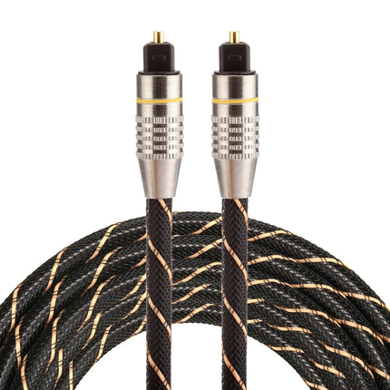 2m OD6.0mm Gold Plated Metal Head Woven Net Line Toslink Male to Male Digital Optical Audio Cable-garmade.com