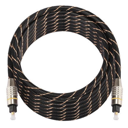 5m OD6.0mm Gold Plated Metal Head Woven Net Line Toslink Male to Male Digital Optical Audio Cable-garmade.com