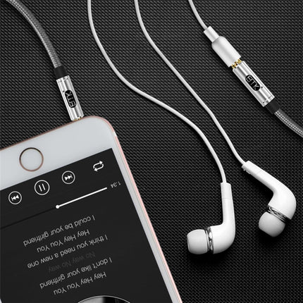 EMK 3.5mm Male to Female Gold-plated Plug Cotton Braided Audio Cable for Speaker / Notebooks / Headphone, Length: 0.5m(Grey)-garmade.com