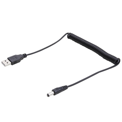 1.5m USB to DC 5.5mm Power Spring Coiled Cable-garmade.com