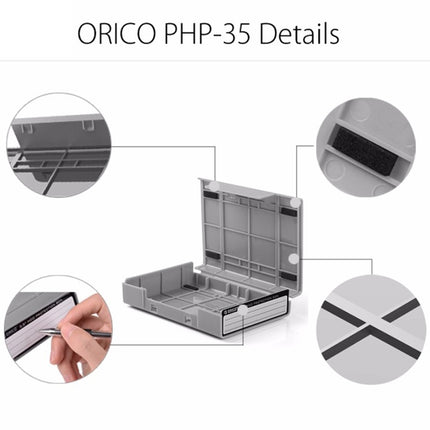 ORICO PHP-35 3.5 inch SATA HDD Case Hard Drive Disk Protect Cover Box(Grey)-garmade.com