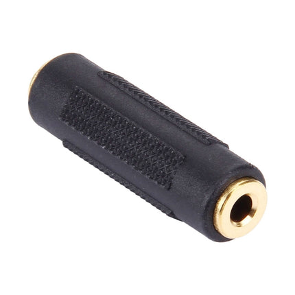 Gold Plated 3.5mm Female Jack to 3.5mm Female Jack Audio Adapter(Black)-garmade.com