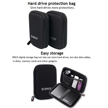 ORICO PHD-25 2.5 inch SATA HDD Case Hard Drive Disk Protect Cover Box(Black)-garmade.com