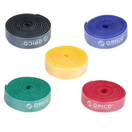 ORICO CBT-5S 5 in 1 Colors Reusable & Dividable Hook and Loop Sticky Cable Ties for Data Cable / Power Cord, Length: 1m-garmade.com
