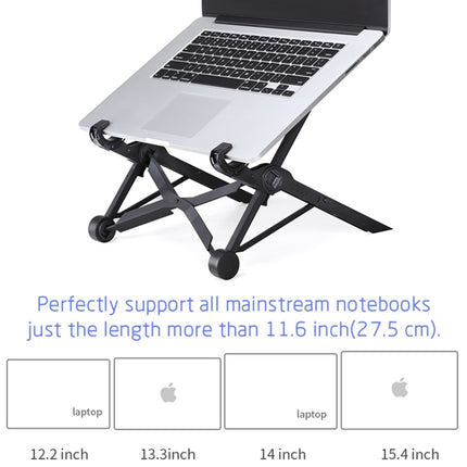 NEXSTAND Portable Adjustable Foldable Desk Holder Stand for Laptop / Notebook, Suitable for: More than 11.6 inch(Black)-garmade.com