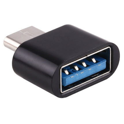 Plastic USB-C / Type-C Male to USB 2.0 Female OTG Data Transmission Charging Adapter(Black)-garmade.com