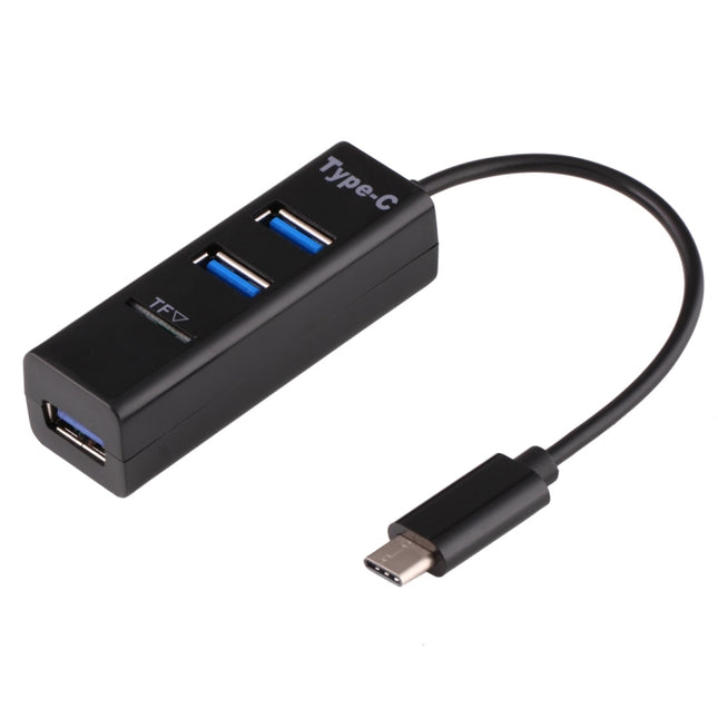 2 in 1 USB 3.1 USB-C / Type-C to USB 2.0 COMBO 3 Ports HUB + TF Card Reader(Black)-garmade.com