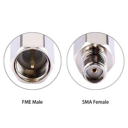 FME Male to SMA Female Connector Adapter(Silver)-garmade.com