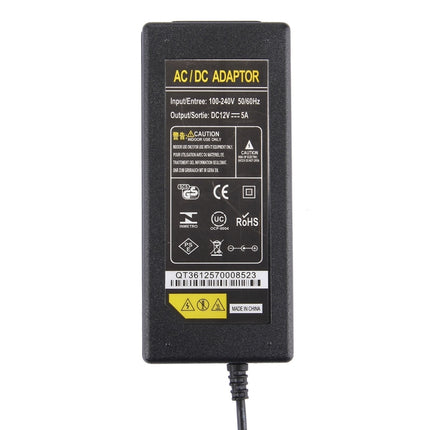 12V 5A AC / DC Power Supply Charger Adapter for LED, UK Plug(Black)-garmade.com