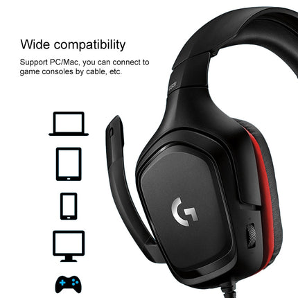 Logitech G331 Dolby 7.1 Surround Sound Stereo Folding Noise Reduction Competition Gaming Headset-garmade.com