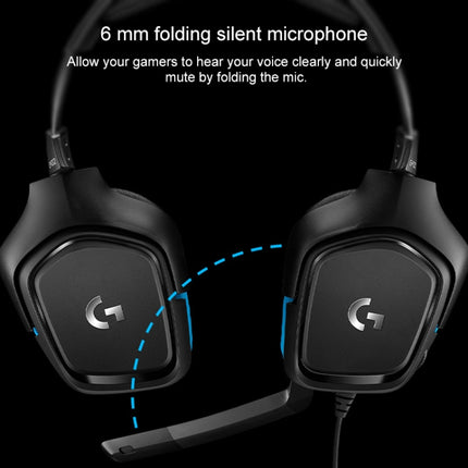 Logitech G431 Dolby 7.1 Surround Sound Stereo Folding Noise Reduction Competition Gaming Headset-garmade.com