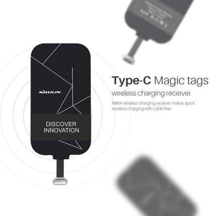 NILLKIN Magic Tag QI Standard Wireless Charging Receiver with USB-C / Type-C Port(Black)-garmade.com