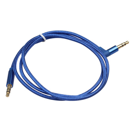 AV01 3.5mm Male to Male Elbow Audio Cable, Length: 1m (Blue)-garmade.com