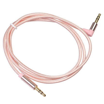 AV01 3.5mm Male to Male Elbow Audio Cable, Length: 1m (Rose Gold)-garmade.com