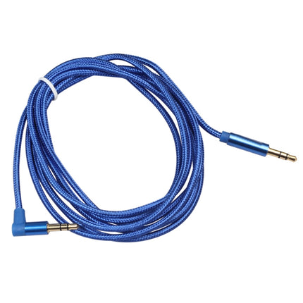 AV01 3.5mm Male to Male Elbow Audio Cable, Length: 2m (Blue)-garmade.com