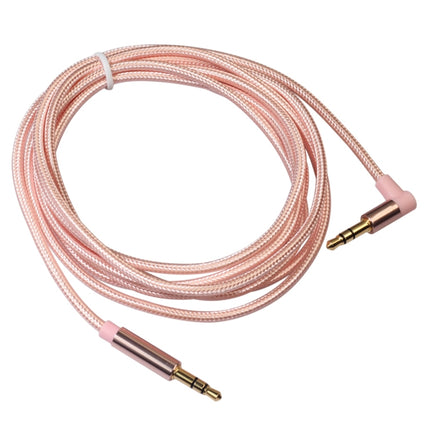 AV01 3.5mm Male to Male Elbow Audio Cable, Length: 2m (Rose Gold)-garmade.com