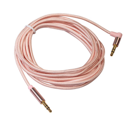 AV01 3.5mm Male to Male Elbow Audio Cable, Length: 3m (Rose Gold)-garmade.com