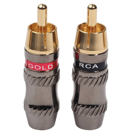 REXLIS TR026 2 PCS RCA Male Plug Audio Jack Gold Plated Adapter for DIY Audio Cable & Video cable-garmade.com