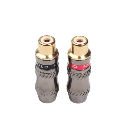REXLIS TR026-1 2 PCS RCA Female Plug Audio Jack Gold Plated Adapter for DIY Audio Cable & Video cable-garmade.com