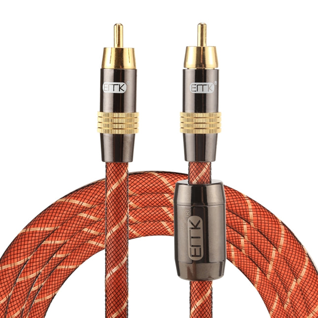 EMK TZ/A 2m OD8.0mm Gold Plated Metal Head RCA to RCA Plug Digital Coaxial Interconnect Cable Audio / Video RCA Cable-garmade.com
