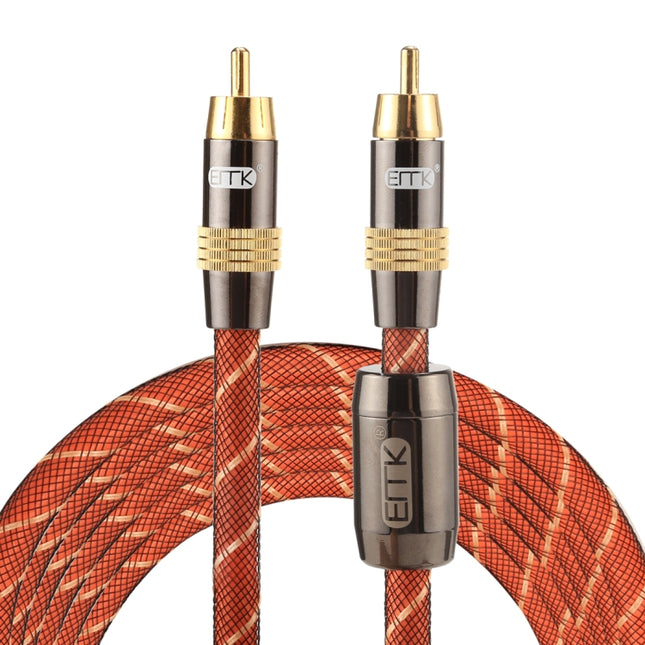 EMK TZ/A 3m OD8.0mm Gold Plated Metal Head RCA to RCA Plug Digital Coaxial Interconnect Cable Audio / Video RCA Cable-garmade.com