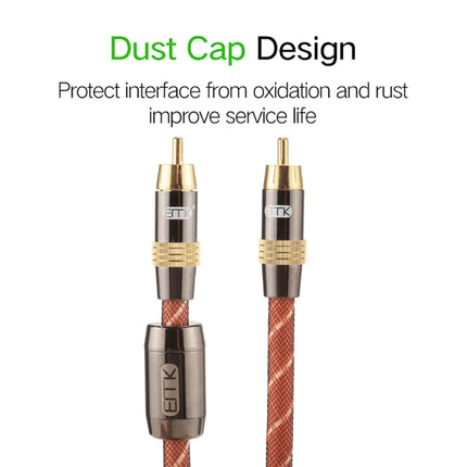 EMK TZ/A 3m OD8.0mm Gold Plated Metal Head RCA to RCA Plug Digital Coaxial Interconnect Cable Audio / Video RCA Cable-garmade.com