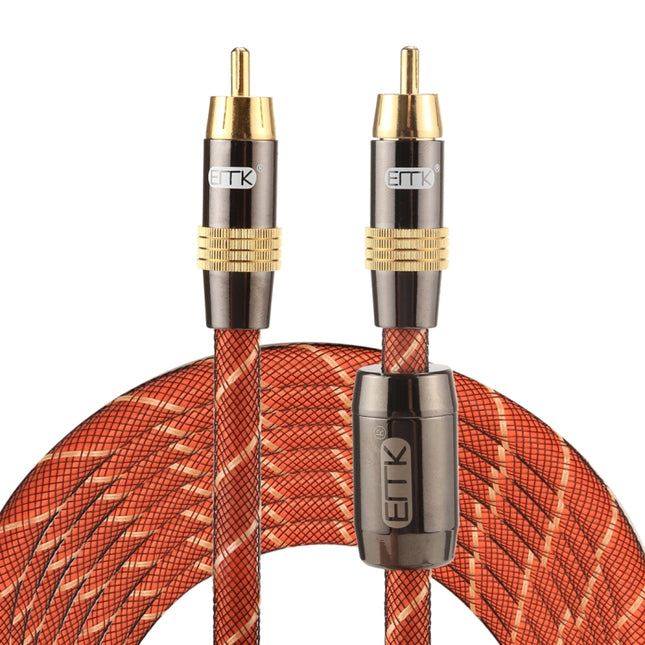 EMK TZ/A 5m OD8.0mm Gold Plated Metal Head RCA to RCA Plug Digital Coaxial Interconnect Cable Audio / Video RCA Cable-garmade.com
