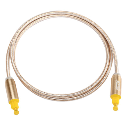 EMK 1m OD4.0mm Gold Plated Metal Head Woven Line Toslink Male to Male Digital Optical Audio Cable(Gold)-garmade.com