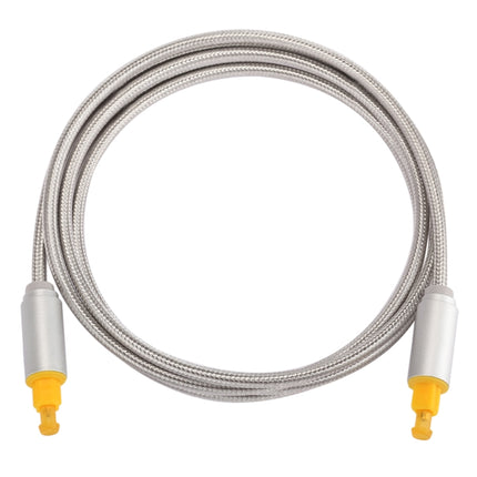 EMK 1.5m OD4.0mm Gold Plated Metal Head Woven Line Toslink Male to Male Digital Optical Audio Cable(Silver)-garmade.com